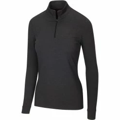 Greg Norman Women's Heathered Comfort Stretch 1/4 Zip Pullover 2021 -Golf Clubs Shop 070 20black 20 20copy