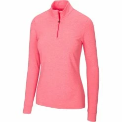 Greg Norman Women's Heathered Comfort Stretch 1/4 Zip Pullover 2021 -Golf Clubs Shop 070 20field 20poppy 20copy
