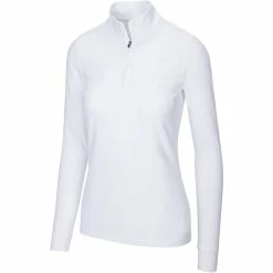 Greg Norman Women's Heathered Comfort Stretch 1/4 Zip Pullover 2021 -Golf Clubs Shop 070 20white 20copy