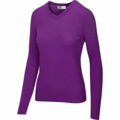 Greg Norman Women's Lurex Tipped V-Neck Sweater 2020