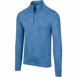 Greg Norman Heathered Mesh Stretch 1/4 Zip Mock Pullover - 2020