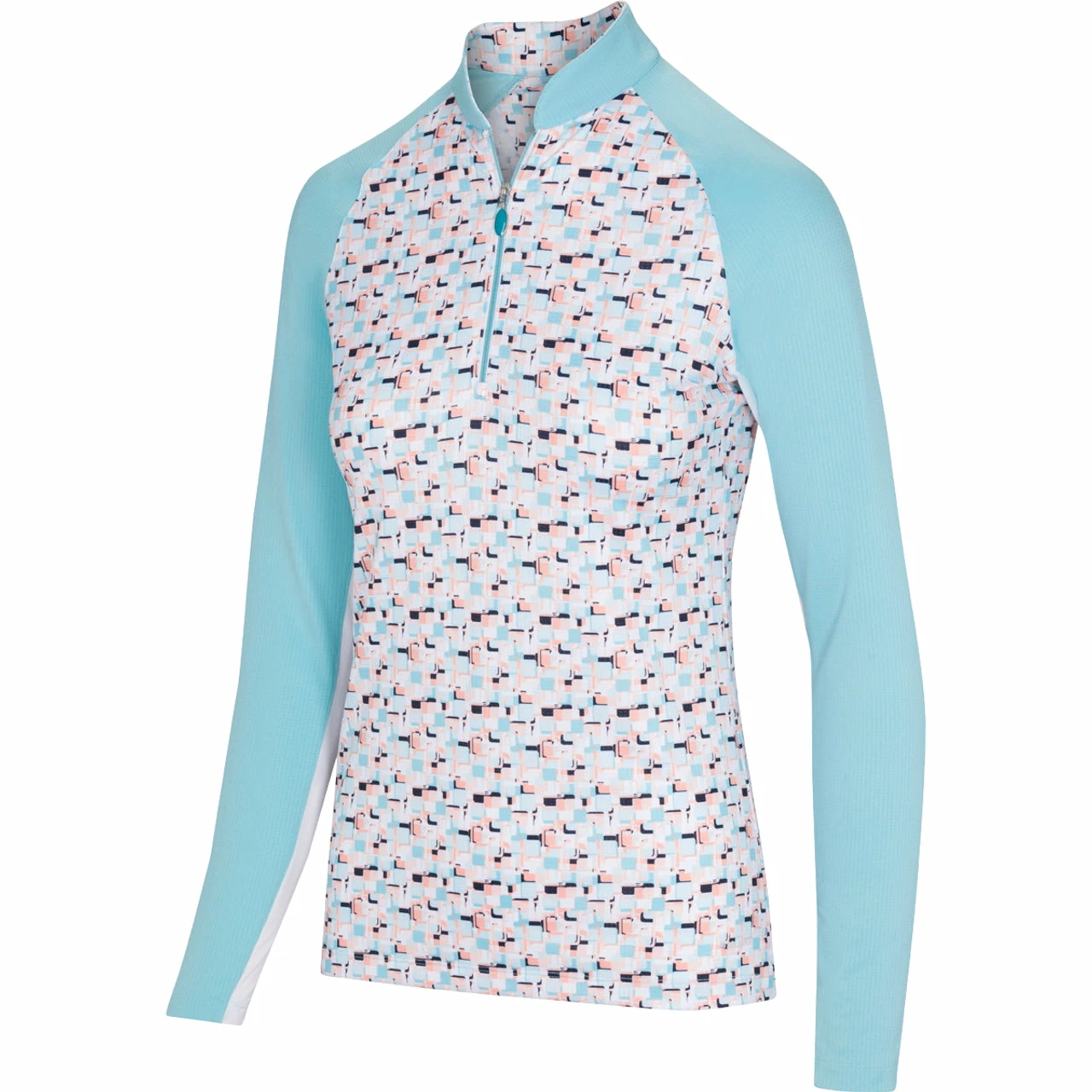 Greg Norman Women's Solar XP Prism Print 1/4 Zip Stretch Mock Pullover 3 Greg Norman Women's Solar XP Prism Print 1/4 Zip Stretch Mock Pullover