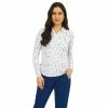 IBKUL Women's Evelyn Print Adjustable Long Sleeve Zip Polo - 48186 -Golf Clubs Shop 48186 20white