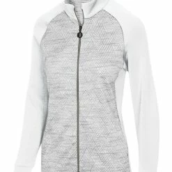 Greg Norman Women's Herringbone Jacket 2022 -Golf Clubs Shop g2s22j065 100