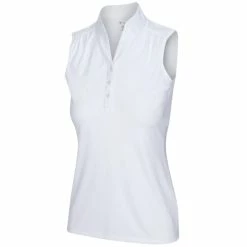 Greg Norman Women'sHeathered Dot Sleevless Polo 2022 -Golf Clubs Shop g2s22k467 100