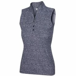 Greg Norman Women'sHeathered Dot Sleevless Polo 2022 -Golf Clubs Shop g2s22k467 410