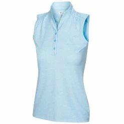 Greg Norman Women'sHeathered Dot Sleevless Polo 2022 -Golf Clubs Shop g2s22k467 441
