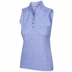 Greg Norman Women'sHeathered Dot Sleevless Polo 2022 -Golf Clubs Shop g2s22k467 515
