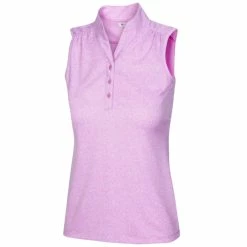 Greg Norman Women'sHeathered Dot Sleevless Polo 2022 -Golf Clubs Shop g2s22k467 660