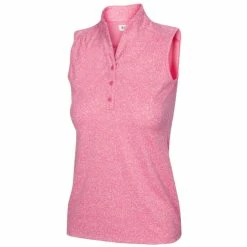 Greg Norman Women'sHeathered Dot Sleevless Polo 2022