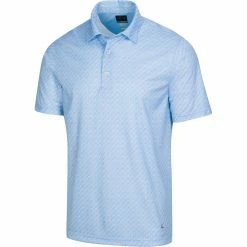 Greg Norman Men's Protek ML75 Microlux Iron Print Polo -Golf Clubs Shop g7s22k472 csbl mens golf polo