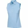 Greg Norman Women's Sleeveless Freedom Micro Pique Polo -Golf Clubs Shop gn 20sleeveless 20french 20blue