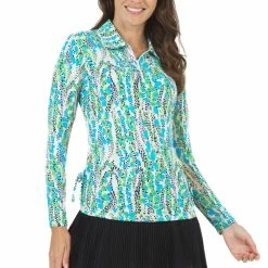 IBKUL Women's Kamila Long Sleeve Zip Mock Neck - 48262