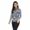 Ibkul Mahem Print Long Sleeve Mock Neck Top - 10979